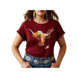 Women’s Ariat Tee- Floral Longhorn
